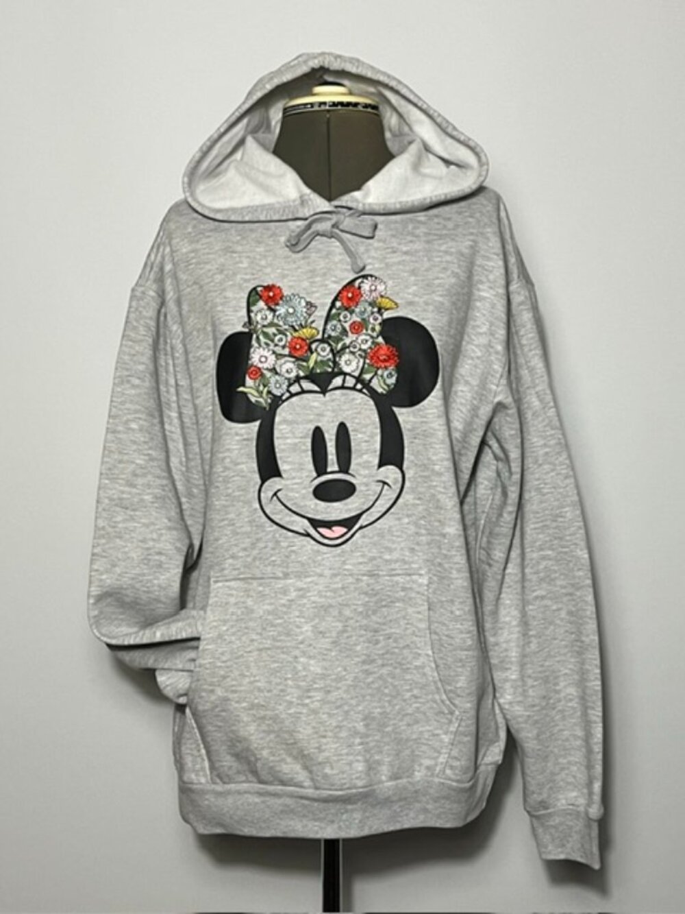 DISNEY Minnie Mouse Heather Grey Sweatshirt Hoodie Size 2XL NWT